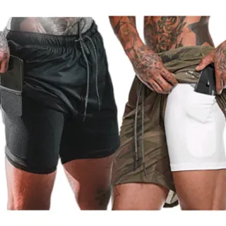 Bermudas Masculinas Kit 2 em 1 - Dupla Camada e Suporte para Celular