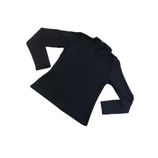 Malha Canelada Blusa Manga Longa Gola Alta Inverno Feminina (Inovastilo) - Azul Marinho