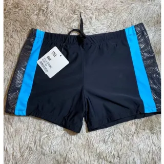 Short de praia masculino/Sunga masculina - PRETO COM LISTRA BRANCA