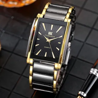 Relógio de Quartzo Masculino Simples e Moderno em Aço Inoxidável - Ouro