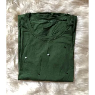 Blusas femininas com pedrinhas, manga longa e comprida - Vermelho