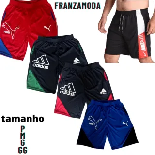 Bermuda Futebol Treino Masculino Kit 4 Short Calção Academia - G