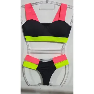 Tendência Blogueira: Biquíni Feminino Neon com Elástico - Onca (Elastic Amarelo/Laranja)