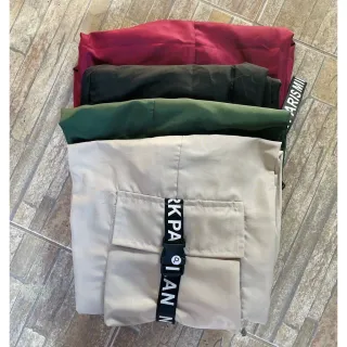 Calça Corta Vento Unissex Tactel Cargo Fita Jogger - TACTEL PRETO