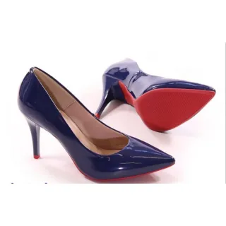 Salto alto verniz azul marinho scarpin - 35