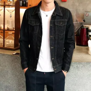 Jaqueta Preta Masculina Casual Moderna Elegante - Preto
