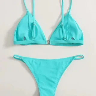 Alça Regulável Biquíni com Bojo Removível Tamanho Único - Azul Marinho