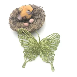 Enfeites de Natal Borboleta Glitter Oco - Conjunto com 10 peças - #1 （10Pcs）