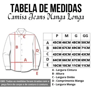 Camisa lisa social masculina manga longa slim em jeans elastano - Escuro