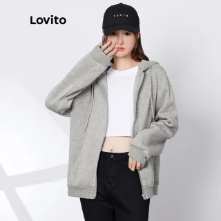Moletom Casual Liso Com Bolso Com Zíper (Cinza) - Lovito - Cinza