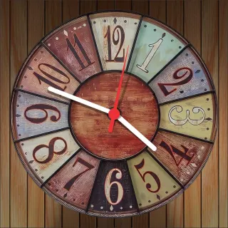 Relógio Quartz Silencioso Madeira Rústico Abstrato Salas Cozinhas RT001 - Único