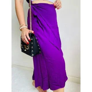 Amarração Estampa Floral Saia Longa Envelope Feminina Fenda - estampa 16