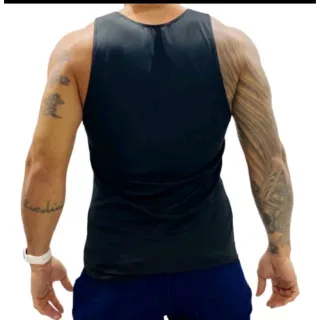 Promoção Black Friday: Camiseta Regata Dry Fit Masculina Cavada para Treino - Azul