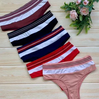 Conjunto de 5 Calcinhas Tanga Confortável Cintura Alta - GG 42/44