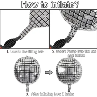 Decoração Festa Balada Balão Globo Metalizado 4D 22 Polegadas C90247 - COLORIDO DISCOTECA