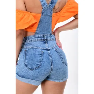 Lycra Jeans Macaquinho com estilo e conforto - Azul Escuro