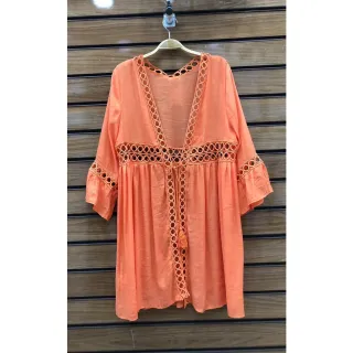 Moda Luxo Feminina: Kimono Curto Banho Piscina - Verao 661 - Preto