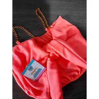 Blusa Cropped com corrente - Promoção diversas cores - Rose cetim1