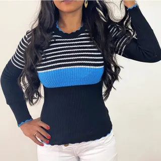 Inverno Tendencia Onda Manga Longa Blusa - Rosa Chiclete