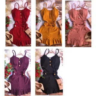 Curto Macacão Feminino Macaquinho - Vermelho