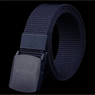 Cinto Preto Masculino de Lona com Fivela de PVC Plástico - Cinza 115cm