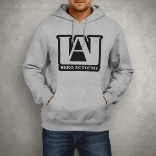 Estampa My Hero Academia Moletom Canguru Capuz - PRETO/ DOURADO