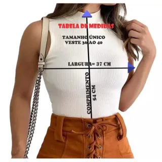 Blusa Regata Gola Alta Kit 2 Sem Bojo - Branca