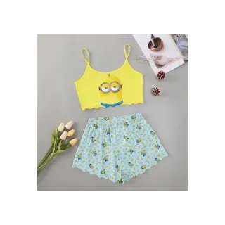 Moda verão: Pijama feminino personagens adulto - Roupa de dormir baby Doll - M15