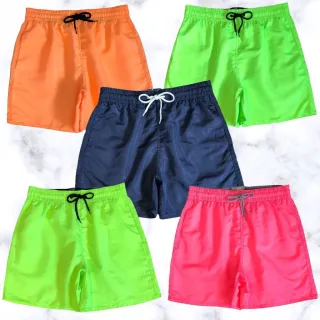 Verão Neon Masculino: Shorts Tactel Mauricinho RAD Praia Piscina - Laranja neon