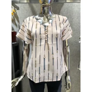 Blusa Evangélica Manga Curta Feminina Social com Botão - Branco