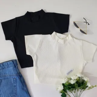 Cores Cropped Manga Curta Feminina - Top Gola Alta Canelada - Pink