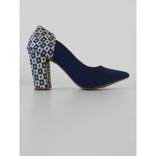 Promoção Scarpin Feminino Confortável - Salto Bloco em Camurça - 36