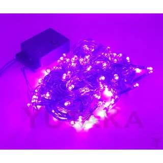 Fio de led pisca pisca natal 100 leds 9m 8 funções - branco colorido azul rosa vermelho verde roxo - Roxo