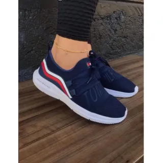 Tenis Confortavel Feminino Calce Facil, Ideal Para Caminhada e Academia - Vermelho