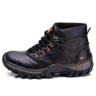 Adventure Masculina Bota Caterpillar em Couro com Palmilha Gel Macia - Milho