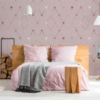 Adesivo Lavável Florença Rose Gold - Papel de Parede 3D - Único