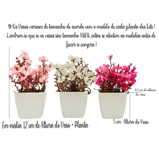 Plantinha Artificial Suculentas Mini Vasinhos Cerejeira, Palmeira Coqueiro - KIT EUCALIPTO