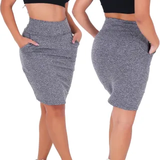 Saias Evangelica Secretária Bolsos Bruna Carla Kit 3 Suplex Felpado - PRETO/CINZA/MARINHO