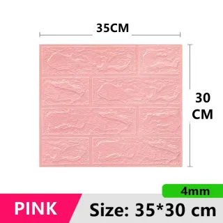 Decoração de casa com Papel de parede 3D autoadesivo a prova d'água - Pink