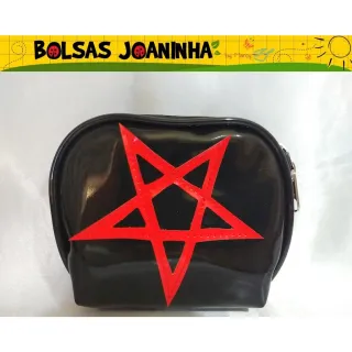 Bolsa Carteira Pentagrama Vermelho Kit - Único