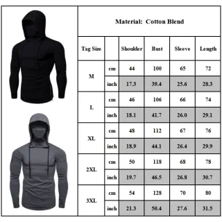 Camisa Esportiva Masculina de Botão com Capuz e Manga Comprida - Preto