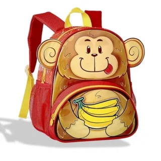 Pequena mochila infantil para passeio ou creche, pet menino menina - Zebra