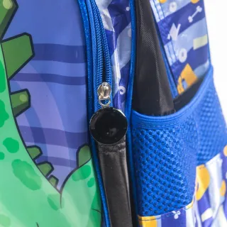 Bolsa Resistente Dinossauro Infantil Masculina: Mochila Escolar Impermeável para Meninos - Azul