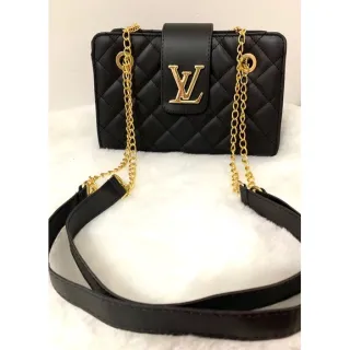 Bolsa Transversal Feminina LV Preto/Branco - Branca