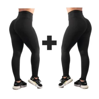 Caminhada Fitness Suplex Kit 2 Calças Legging Feminina Treino Academia - Estampada e Estampada