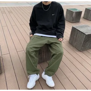 Envio rápido: Calça skatista cargo preta, caqui e bege - Bege