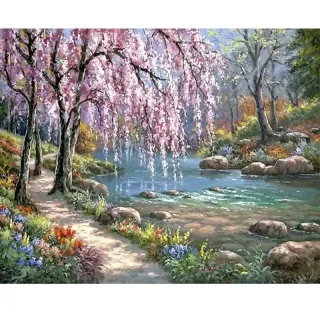 Tela de Pintura Numerada Acrílica - Faça Você Mesmo Quadro de ArteTerapia - DZ26