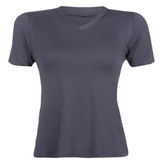 Manga Curta Blusa Feminina Gola V - Vinho