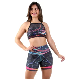 Conjunto fitness com estampa sublimada - Top e bermuda - ESTAMPA-N° 4