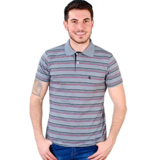 Manga Curta Camisa Polo Listrada Bolso Fio Tinto 30.1 Misto - Branco